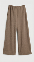 Liora - Pantalón líquido de cintura alta y patas anchas marrón claro