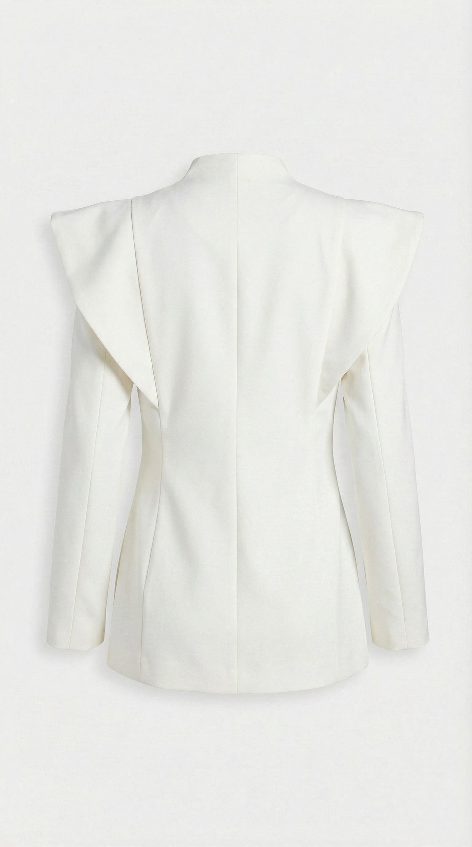 Aise - Avant-Garde Sculptural Cut-Out Blazer White