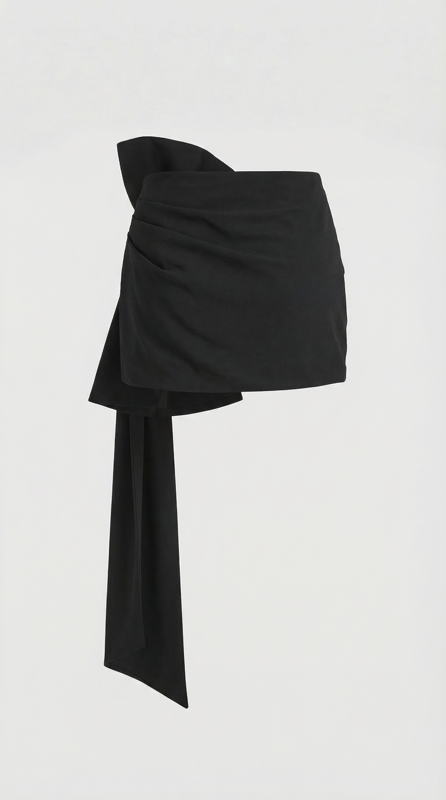 Sculpta - Niche French Temperament Pleated Bow Skirt Black
