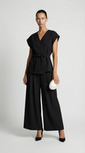 Epure - Wide-Leg Tailored Trousers Black