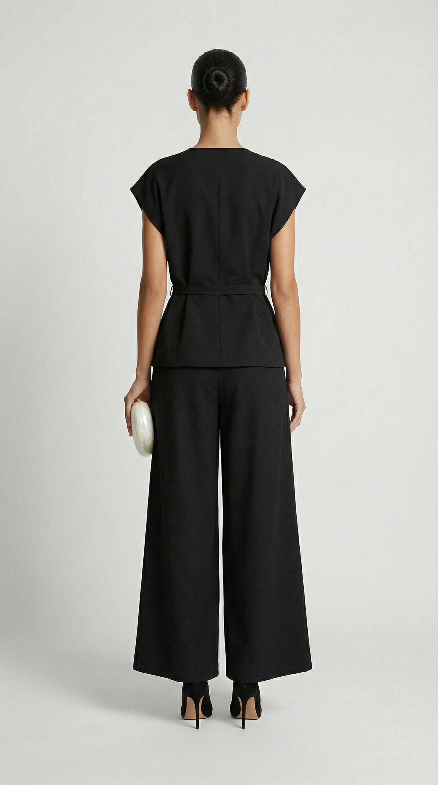 Epure - Wide-Leg Tailored Trousers Black