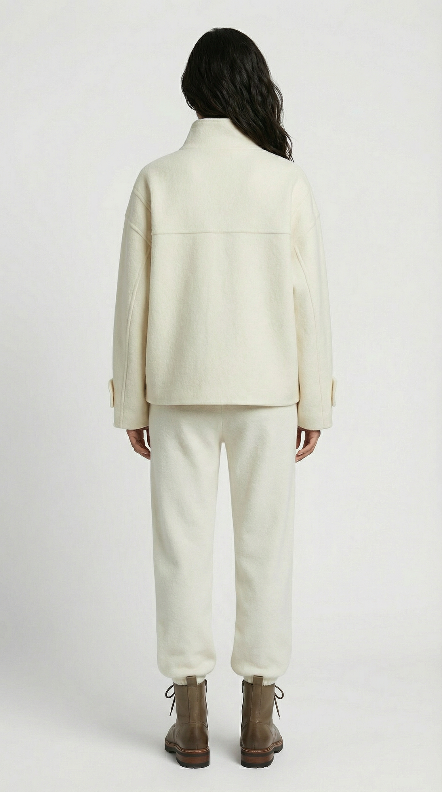 Aria - Double-Faced Wool Horn Button Short Coat