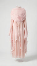 Kara - Vestido irregular plisado con arrugas rosa claro