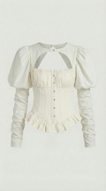 Noble - Chic Fishbone Pleated Corselet Top