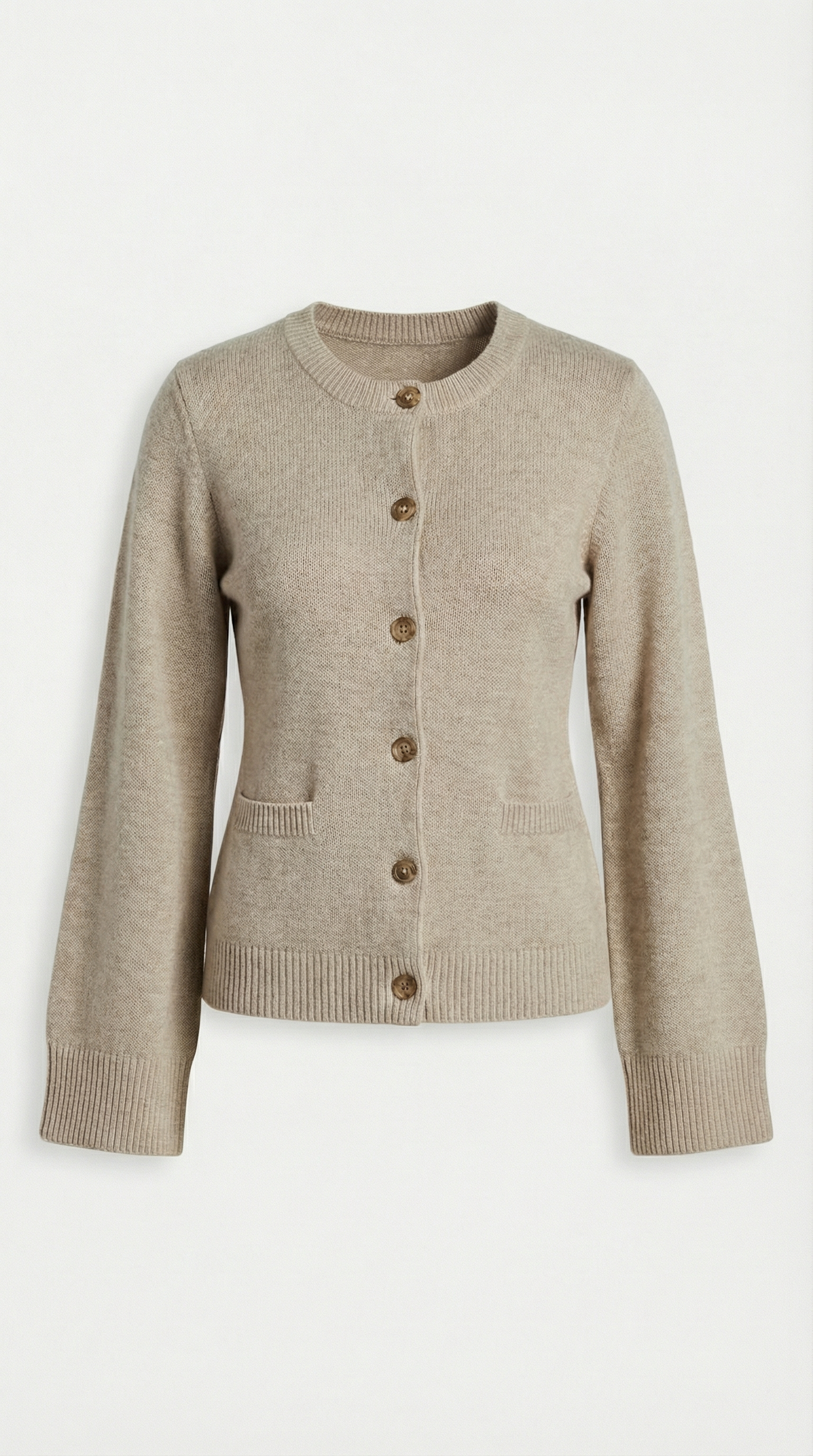 Kaya - Minimalist Soft-Knit Cardigan Beige