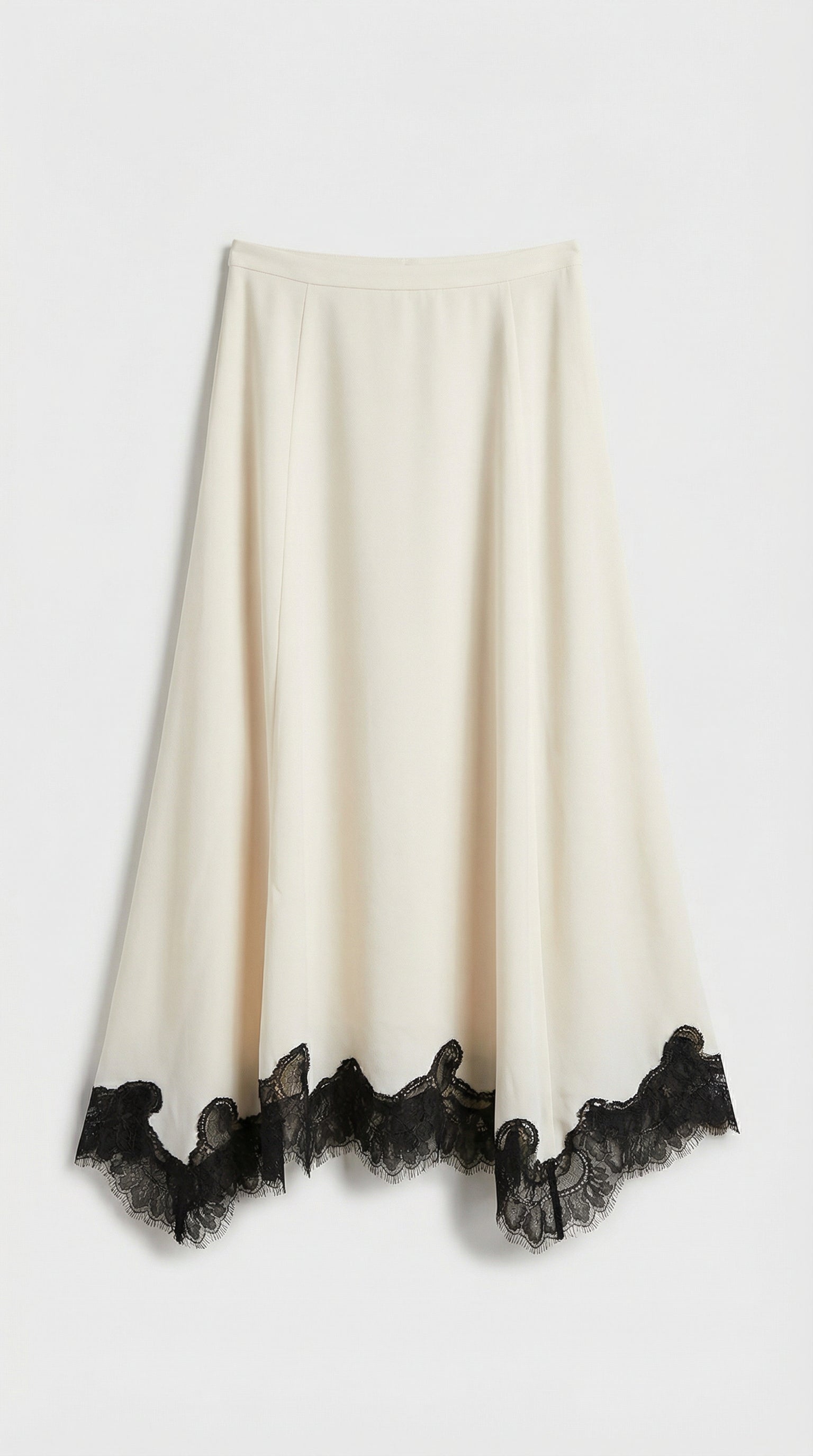 Sani - 100% Silk Lace Embroidery Mid Skirt