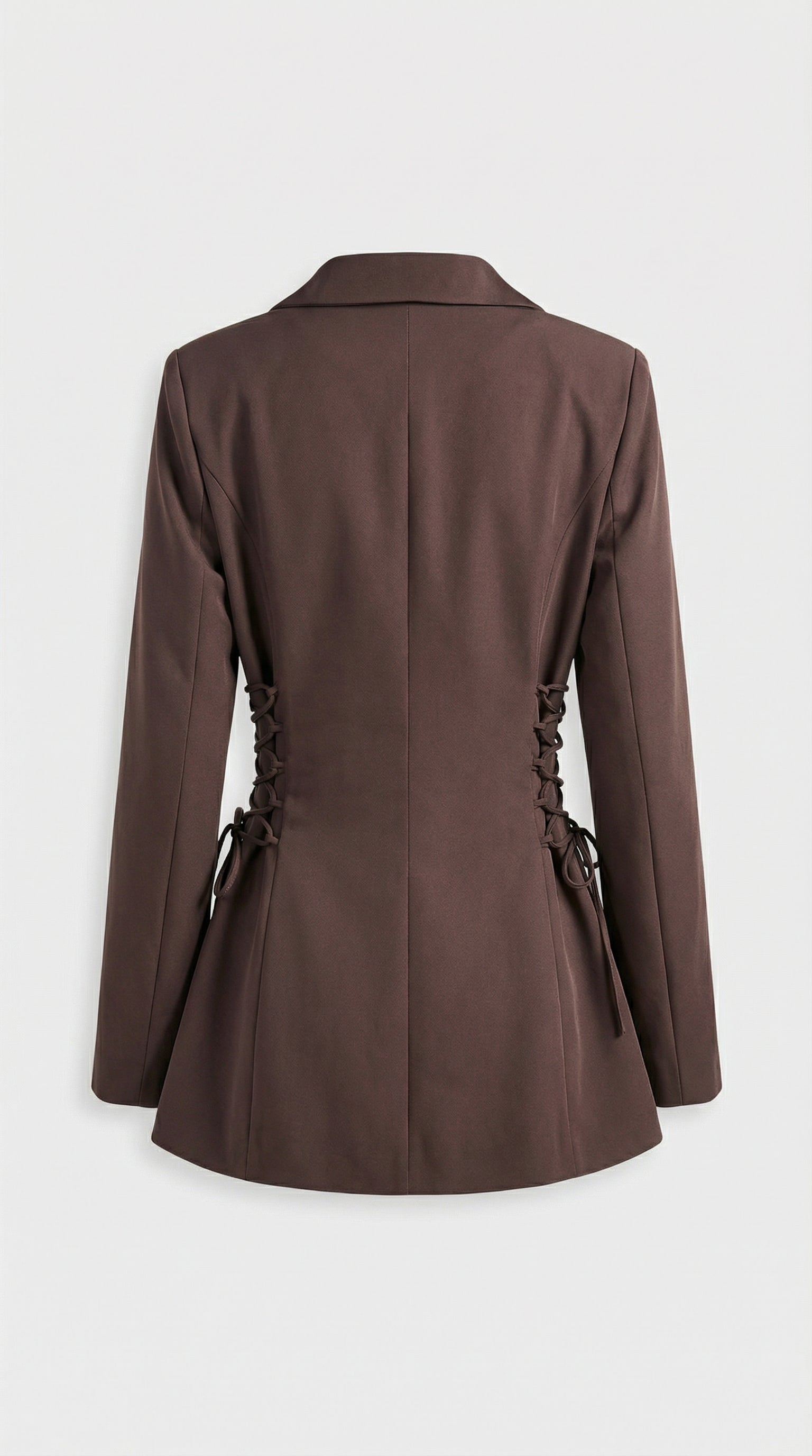 Misa - Coffee Brown Side Lace-up Blazer