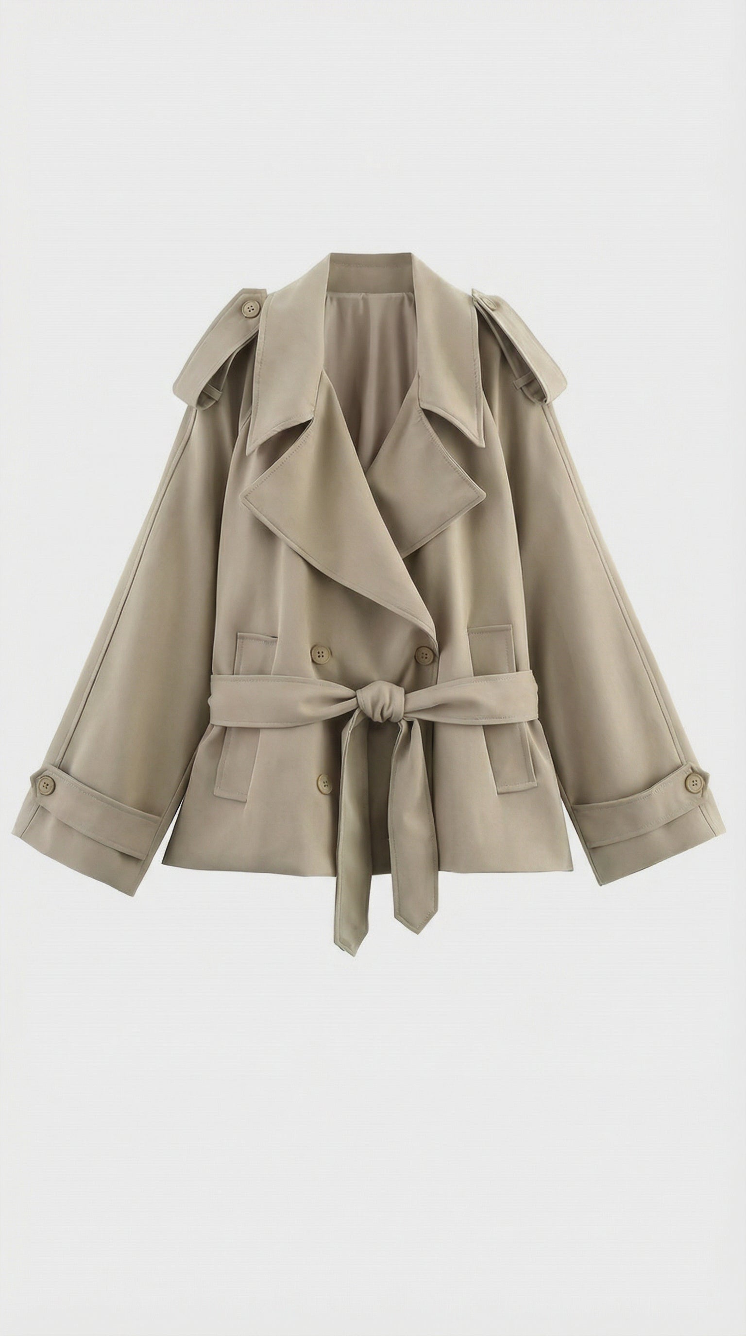 Mave - Vintage Look Short Wind Coat Khaki