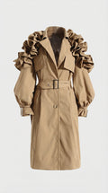 Lume - Pasarela de lujo larga trench beige