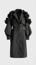 Lume - Pasarela de Lujo Larga Trench Negra
