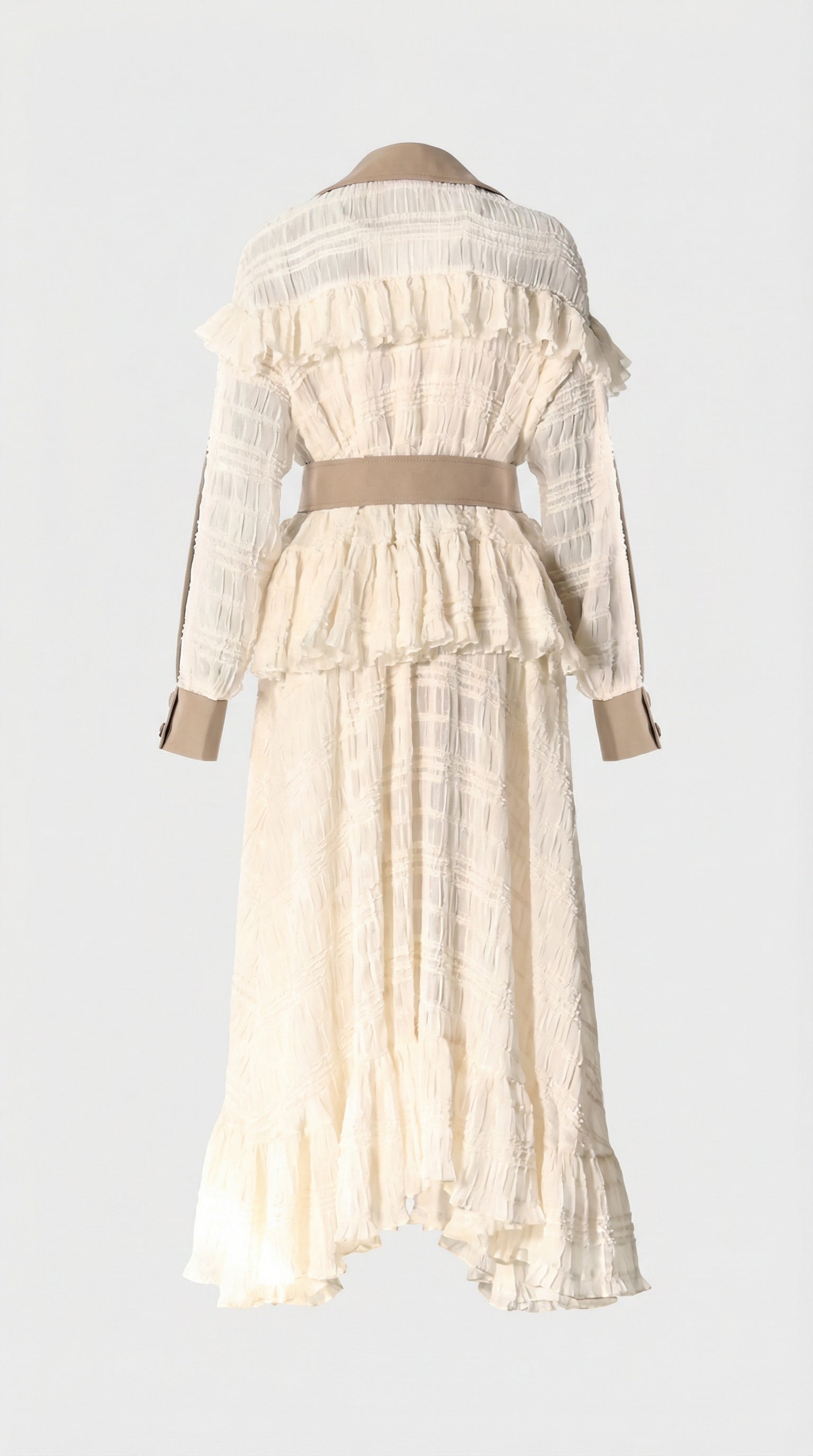Siva - Irregular Lace Splicing Trench Coat