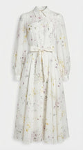 RUNA - VESTIDO MIDI TRANSPARENTE CON CORDONES Y ESTAMPADO