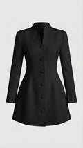 Savi - Vestido blazer de oficina con buttoné para pie negro