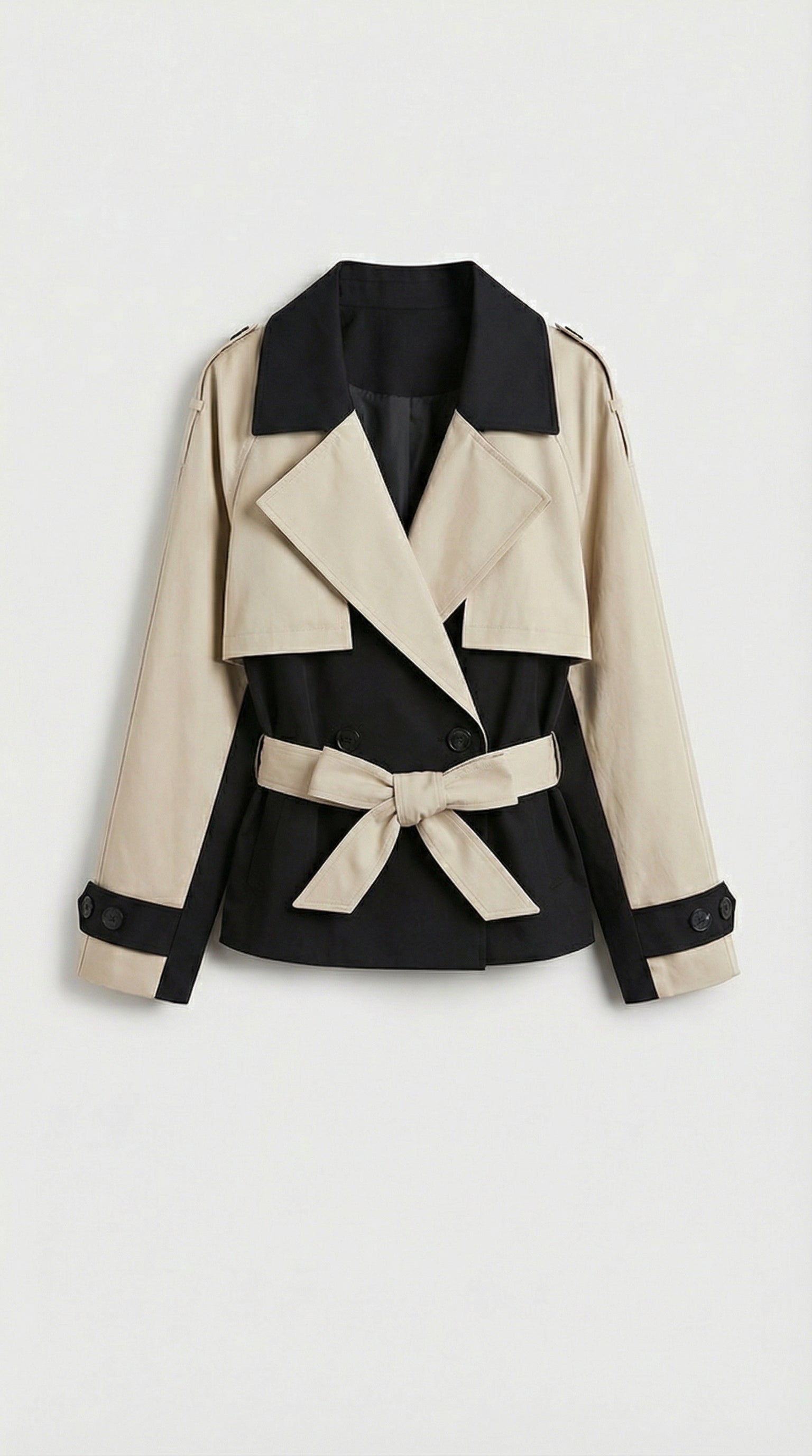 Ara - Contrasting Color Trench-Jacket