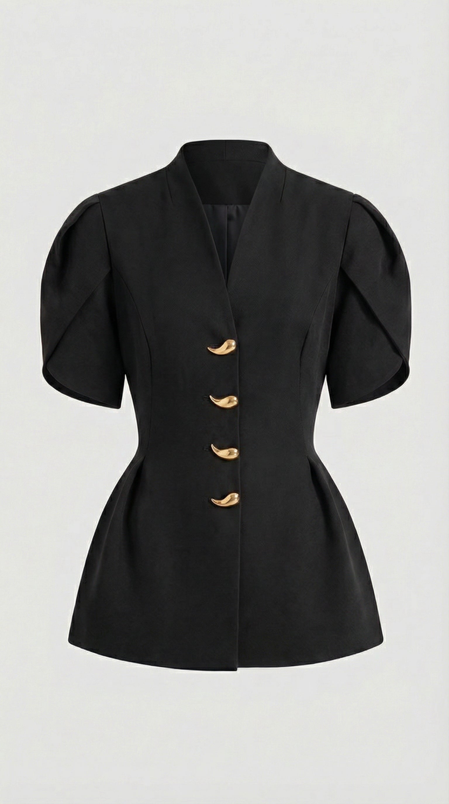 Livo - Puff-Sleeve Black Set