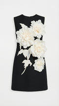 Cava - Mini vestido floral tridimensional
