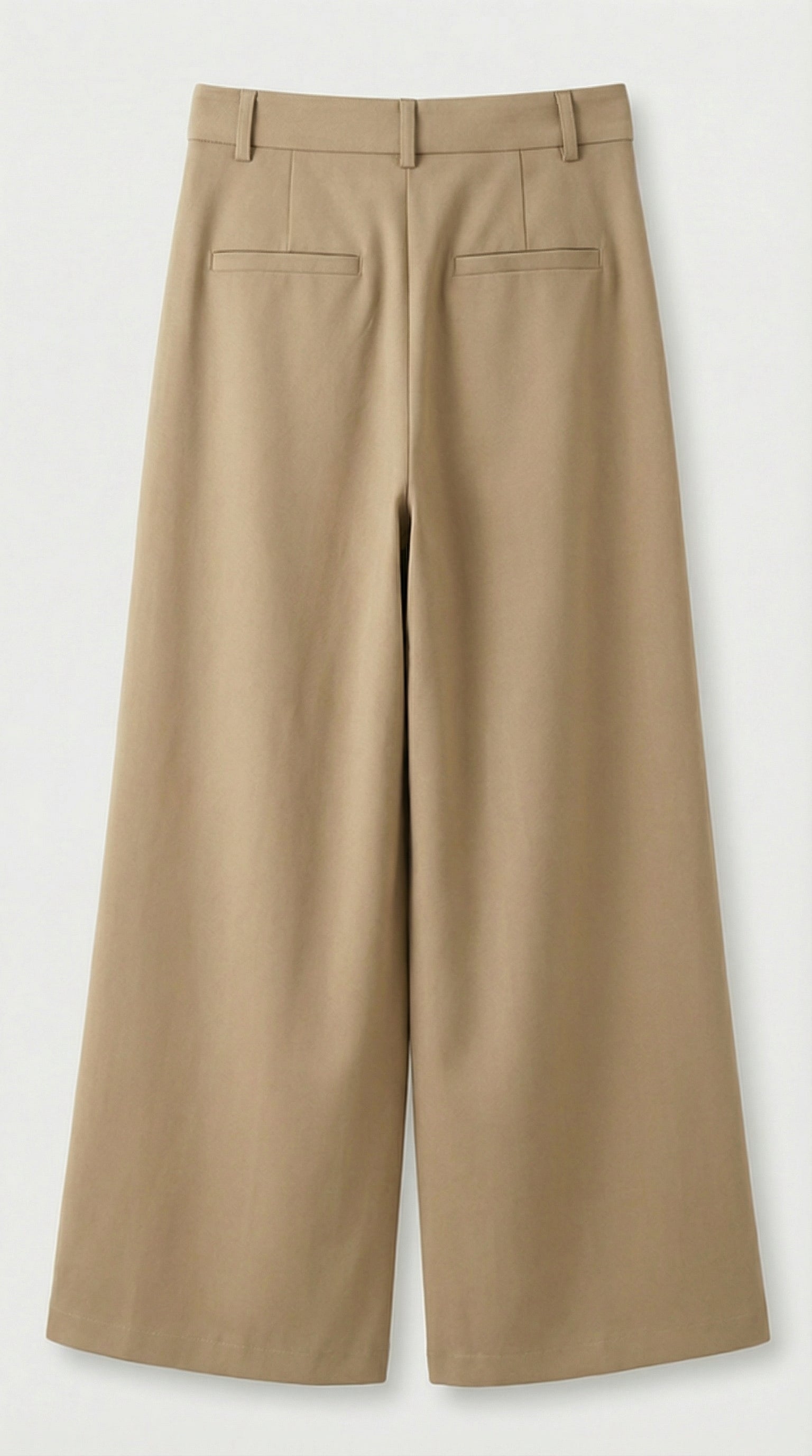 Nalo - Tie-Strap Pleated Wide-Legs Beige