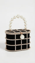 Kavi - Diamond & Pearl Metallic Cage Clutch