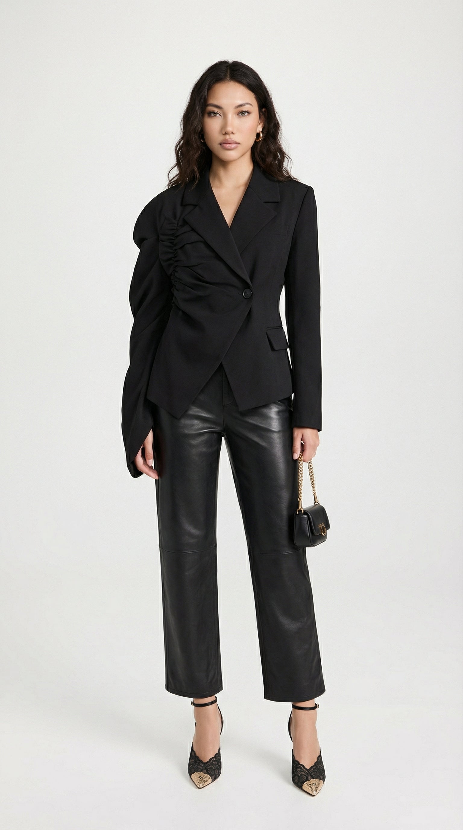 Aleva - Asymmetric Side-Gathered Blazer