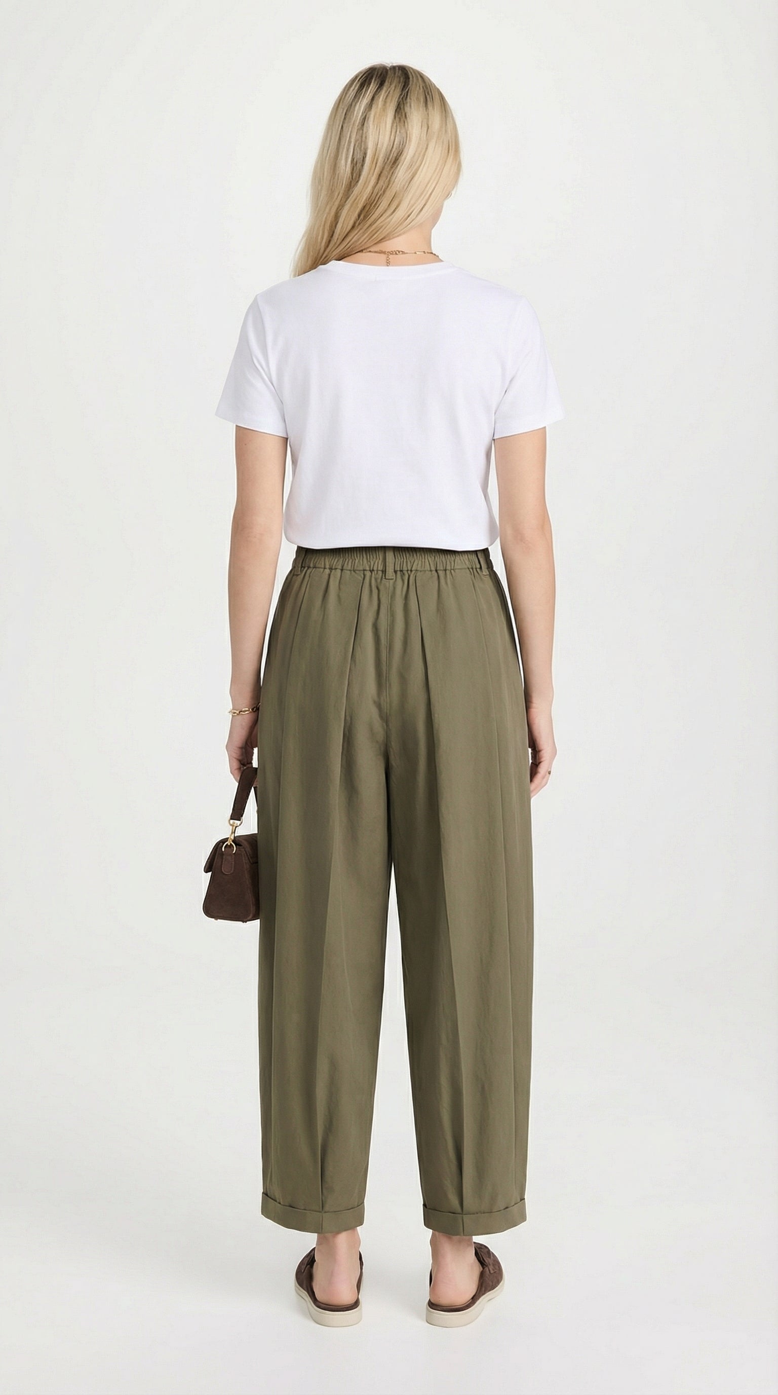 Nemi - High-Rise Flare Pants Green