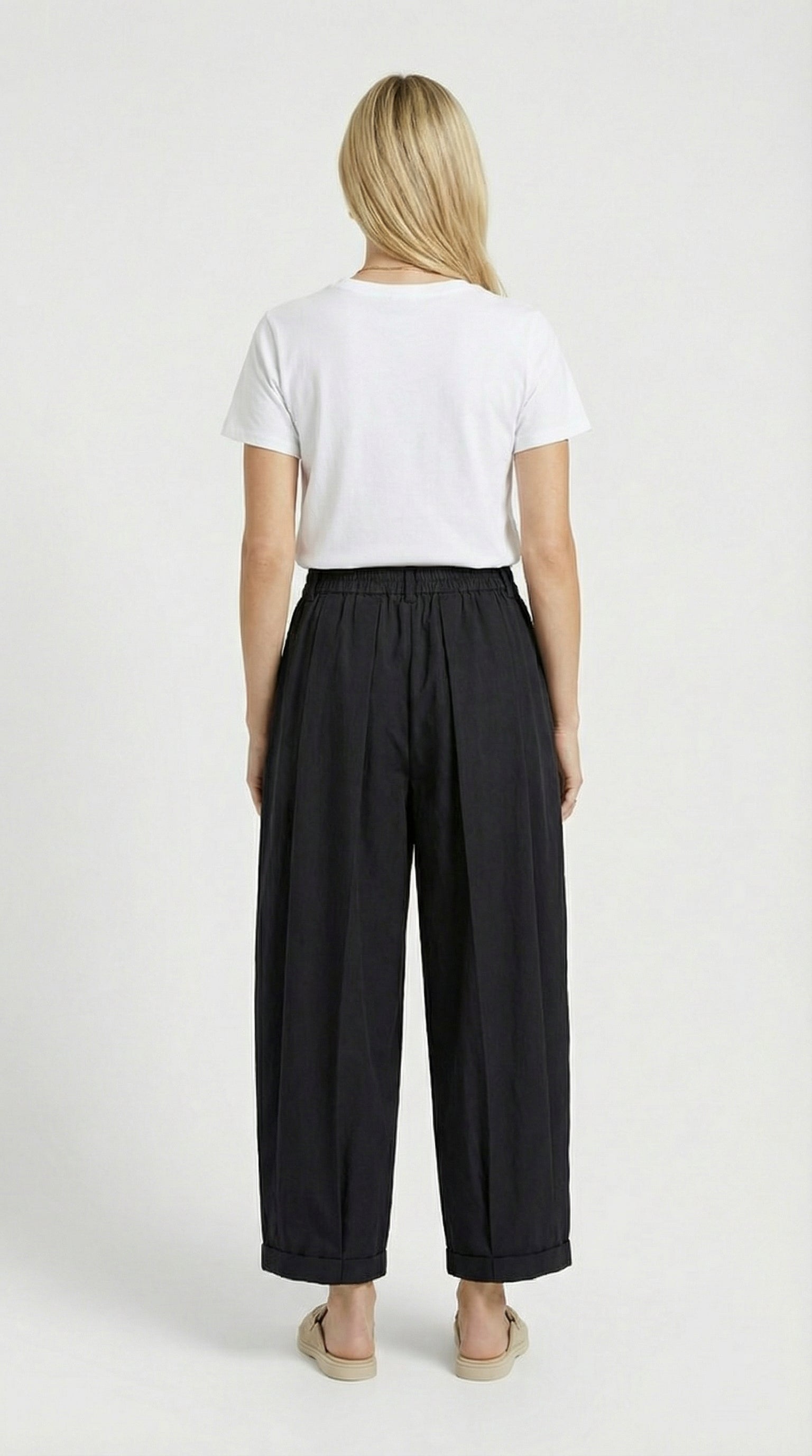Nemi - High-Rise Flare Pants Black