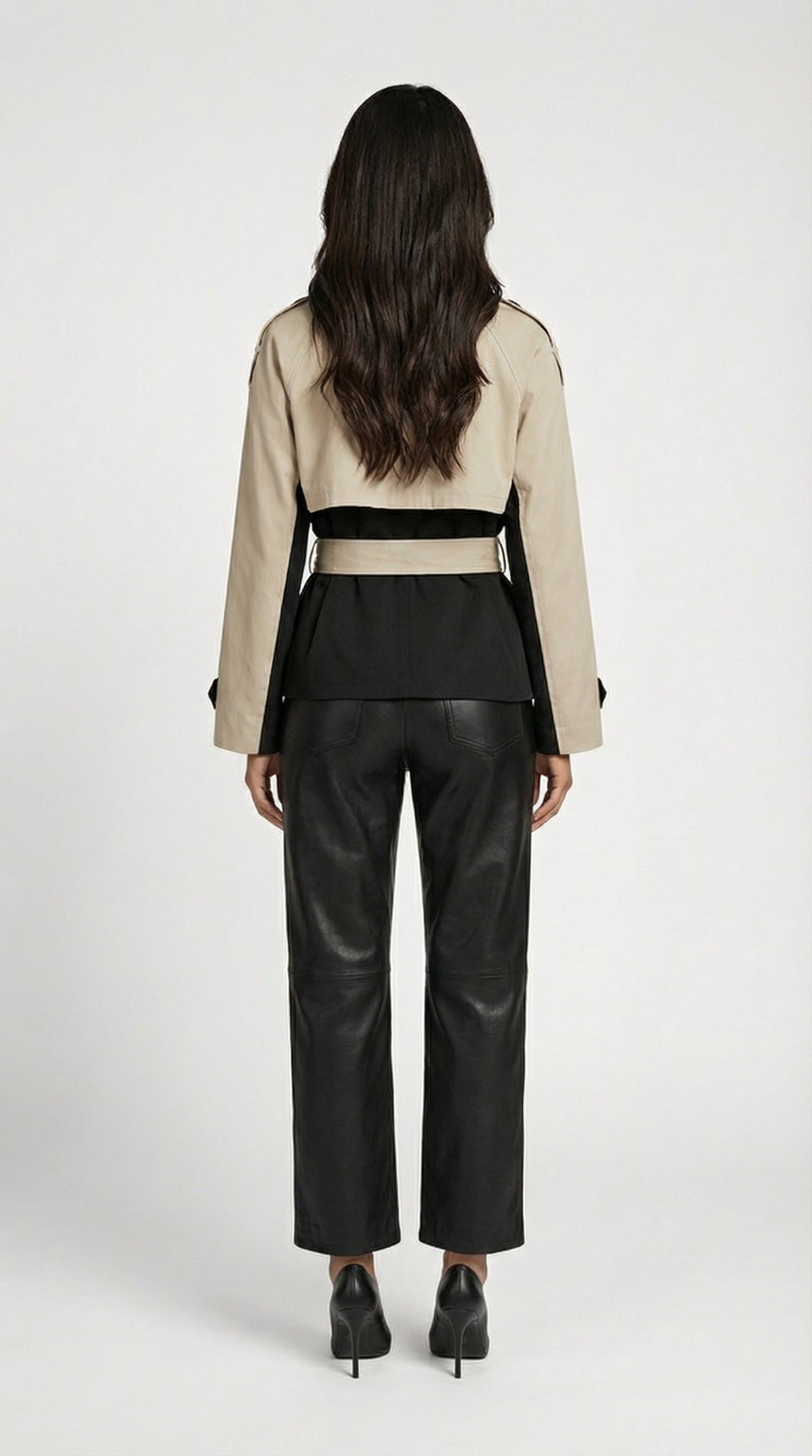 Ara - Contrasting Color Trench-Jacket
