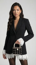 Era - Black Lace Spliced Blazer