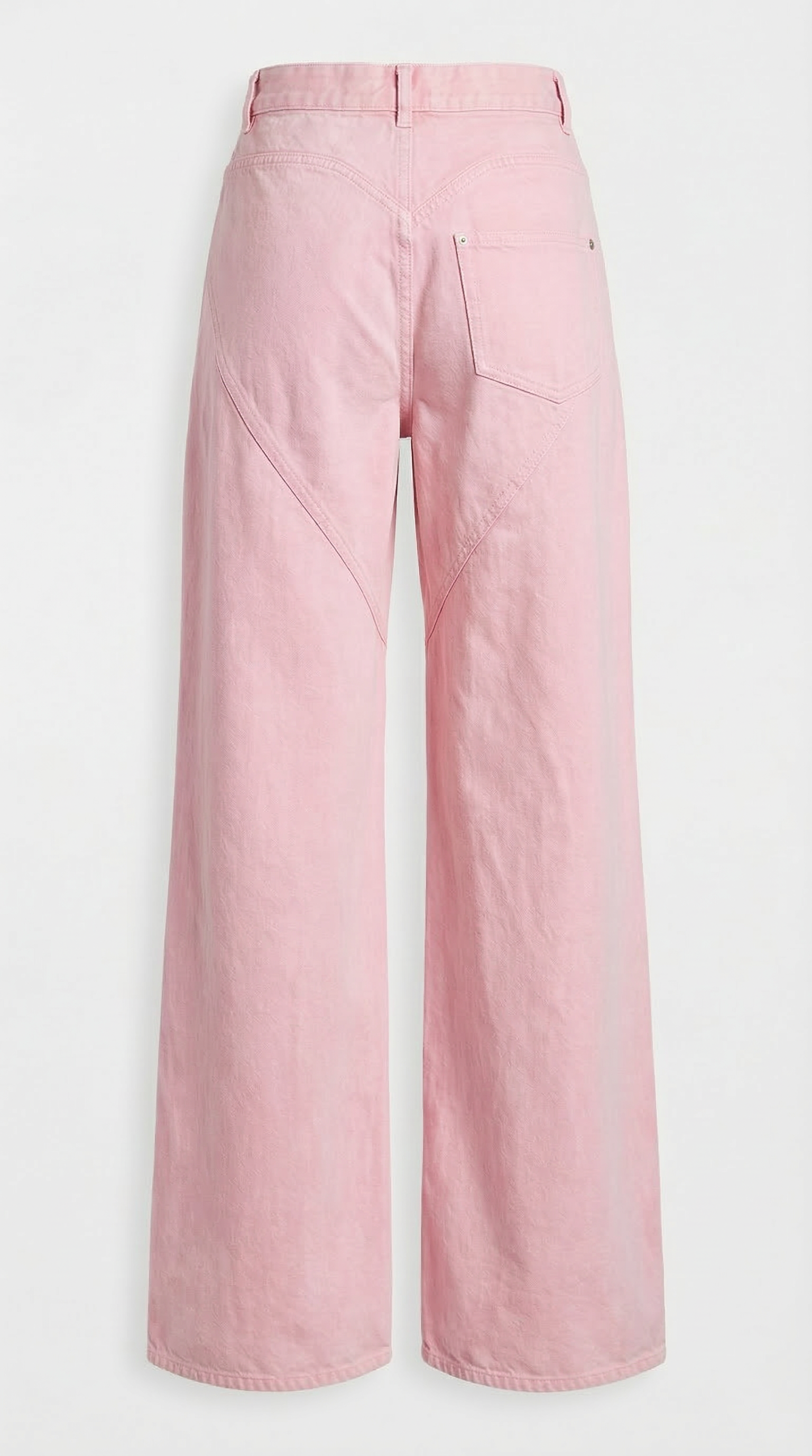 Suri - Spliced Diamond Wide-Leg Cotton Denim Jeans
