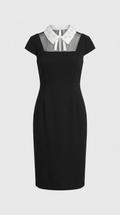 KANO - VESTIDO CON CUELLO DECORADO CON PERLAS