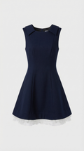 LETA - MINI VESTIDO CON DOBLADILLO DE TUL MARINO
