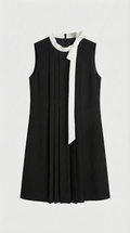 KONA - MINI VESTIDO PLISADO CON LAZO EN EL CUELLO