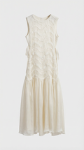 BIA - VESTIDO MIDI CON ENCAJE CHEVRON