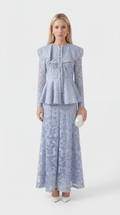 Tava - Spliced Appliqué Tassel Set Blue