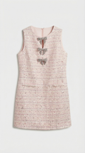 VIKA - VESTIDO DE TWEED CON LAZO Y LENTEJUELAS