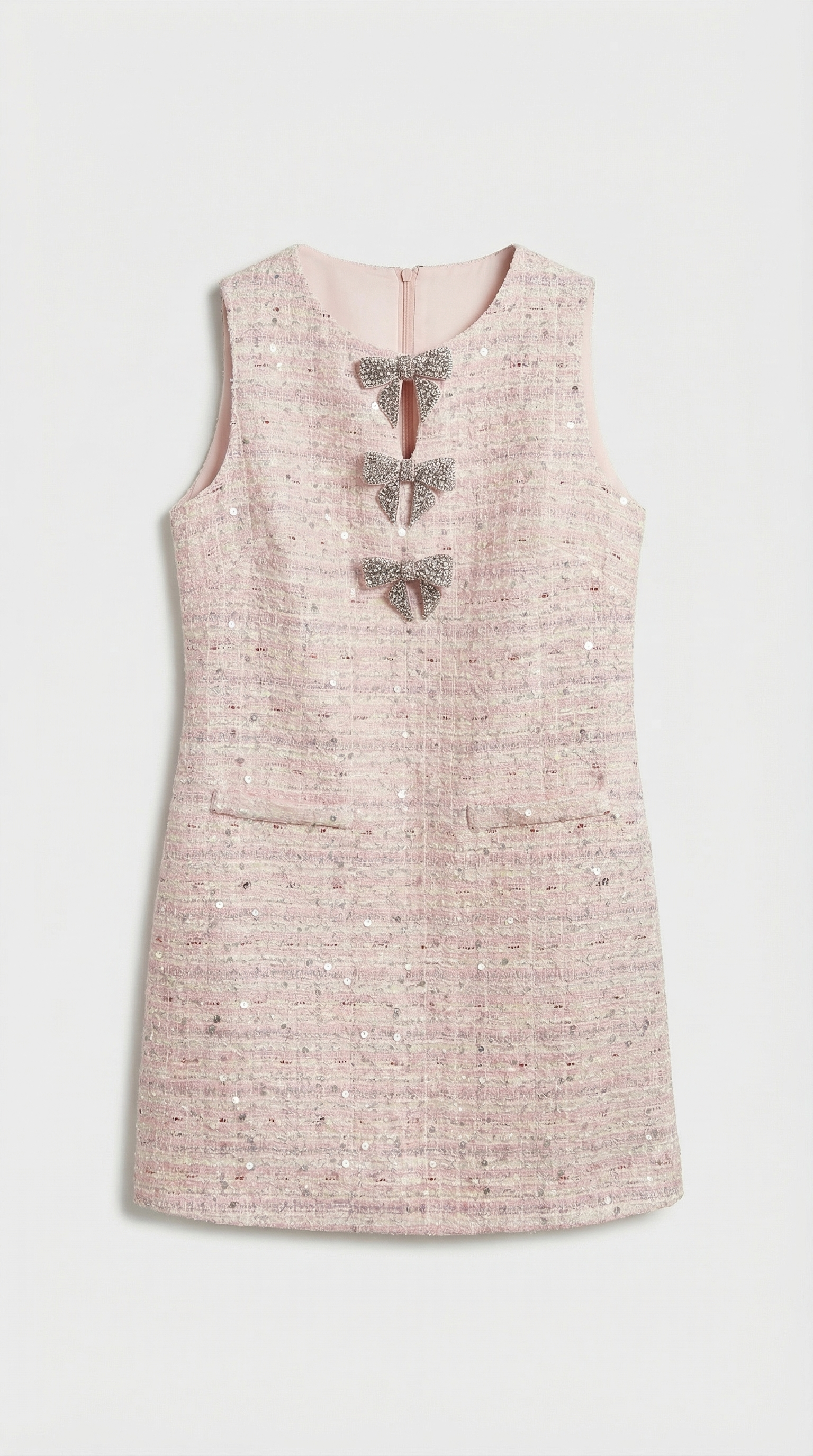 Vika - Sequin Tweed Bow-Detail Dress