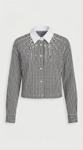 DELO - CAMISA DE ALGODÓN VICHY CON CRISTALES