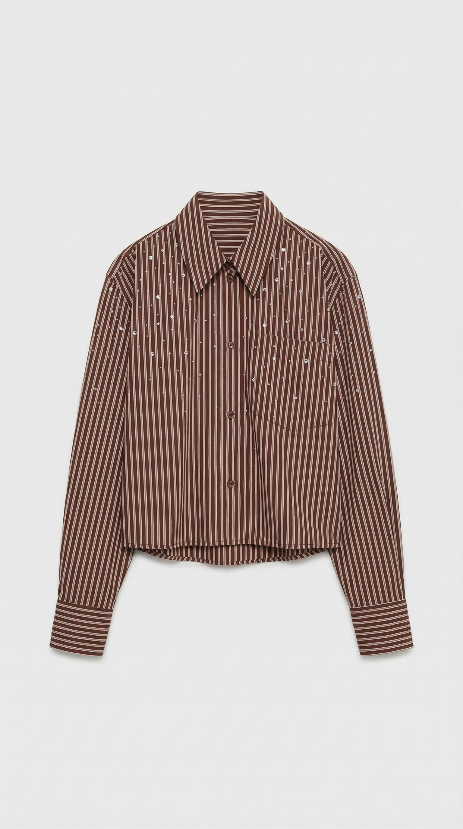 Bita - Cropped Striped Shirt with Paint-Splatter Detail