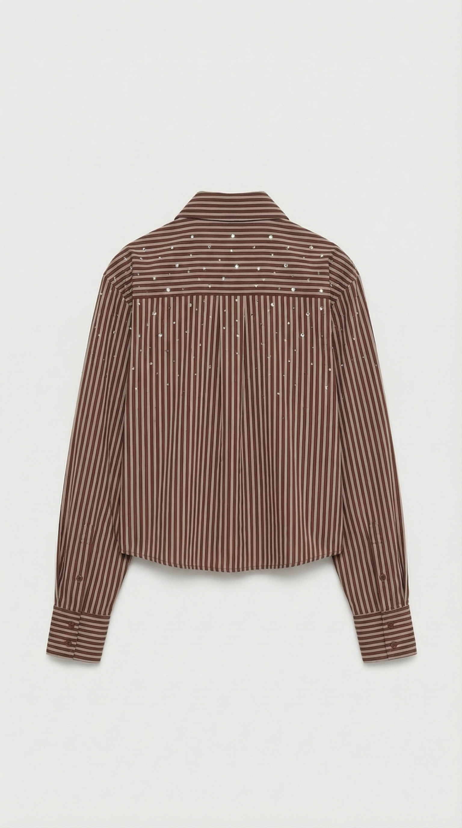 Bita - Cropped Striped Shirt with Paint-Splatter Detail