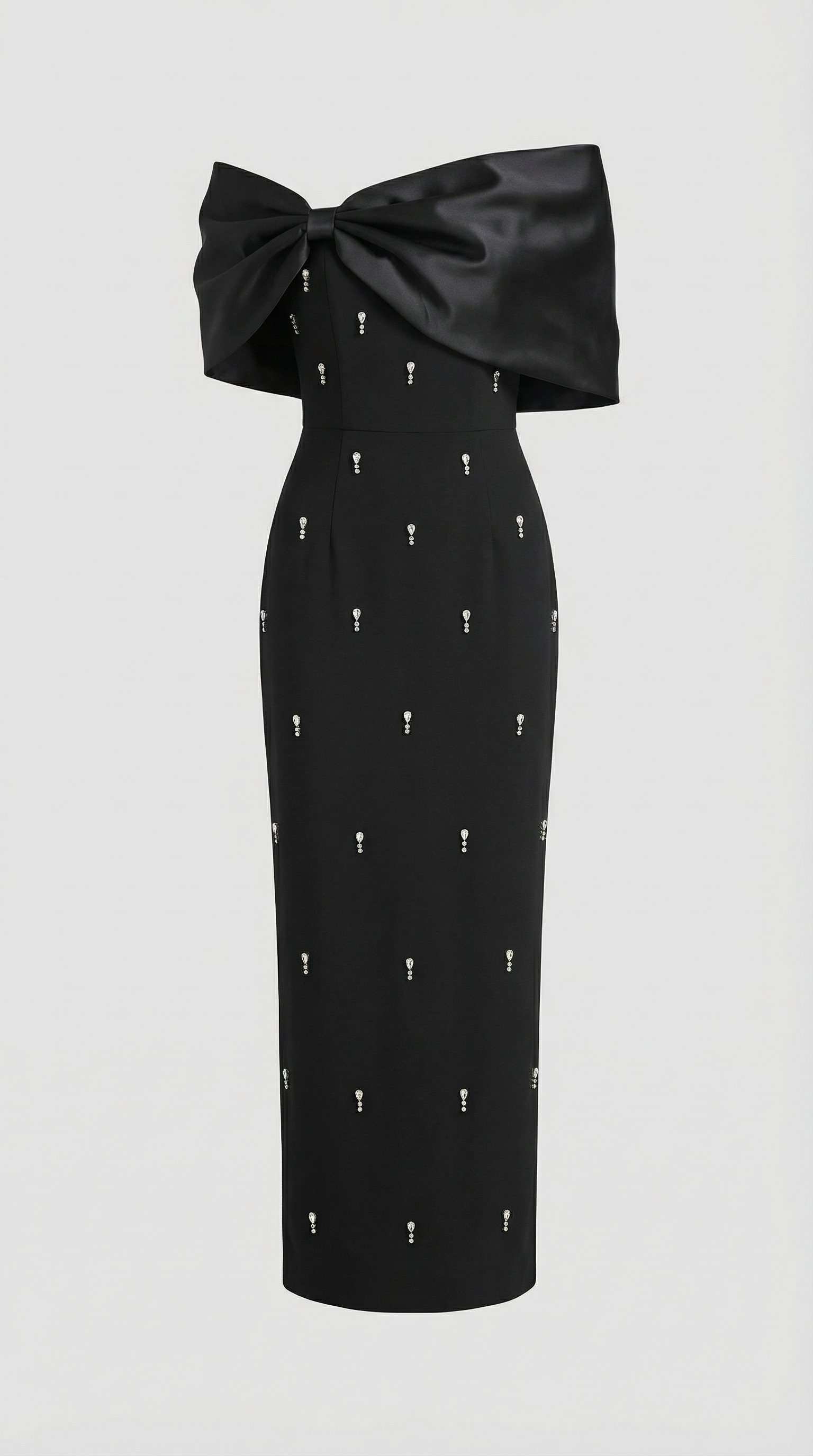 Tuli - Off-The-Shoulder Bow Maxi Dress Black