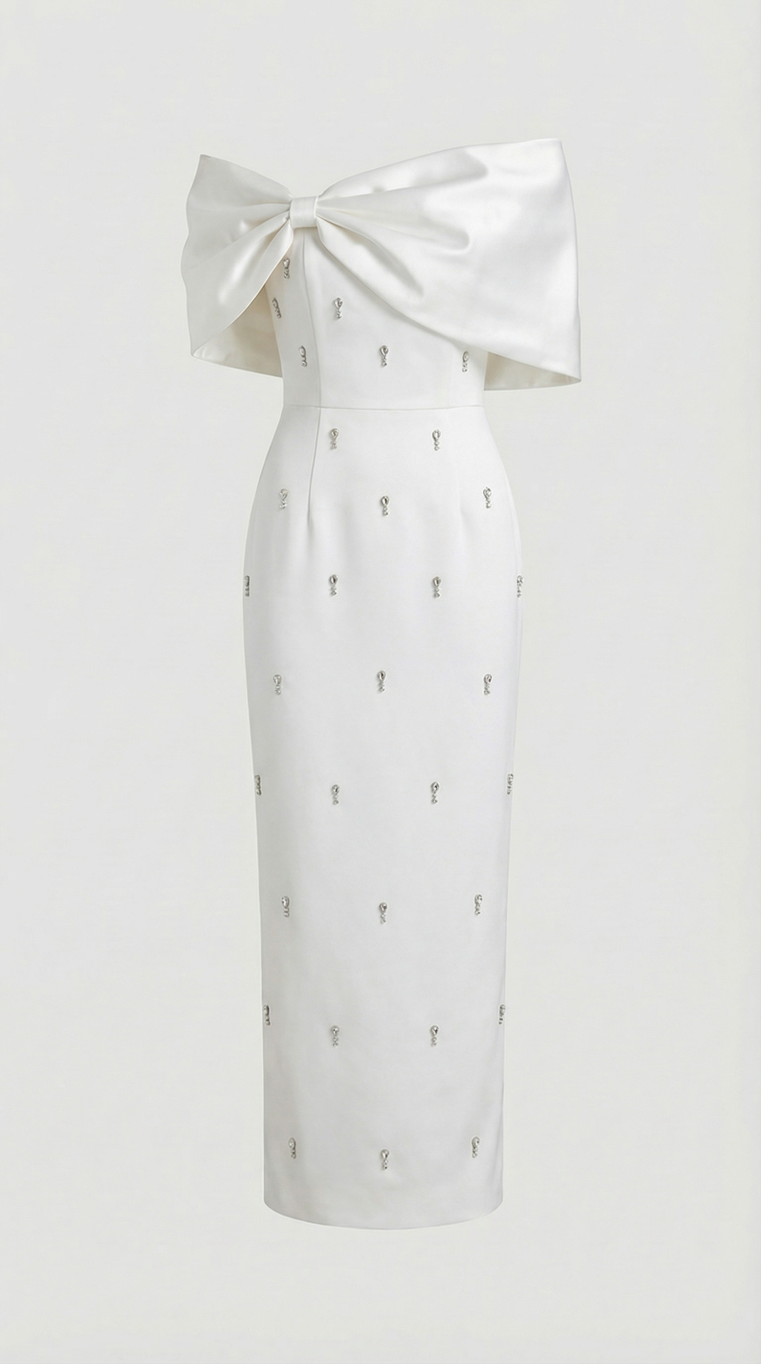 Tuli - Off-The-Shoulder Bow Maxi Dress White