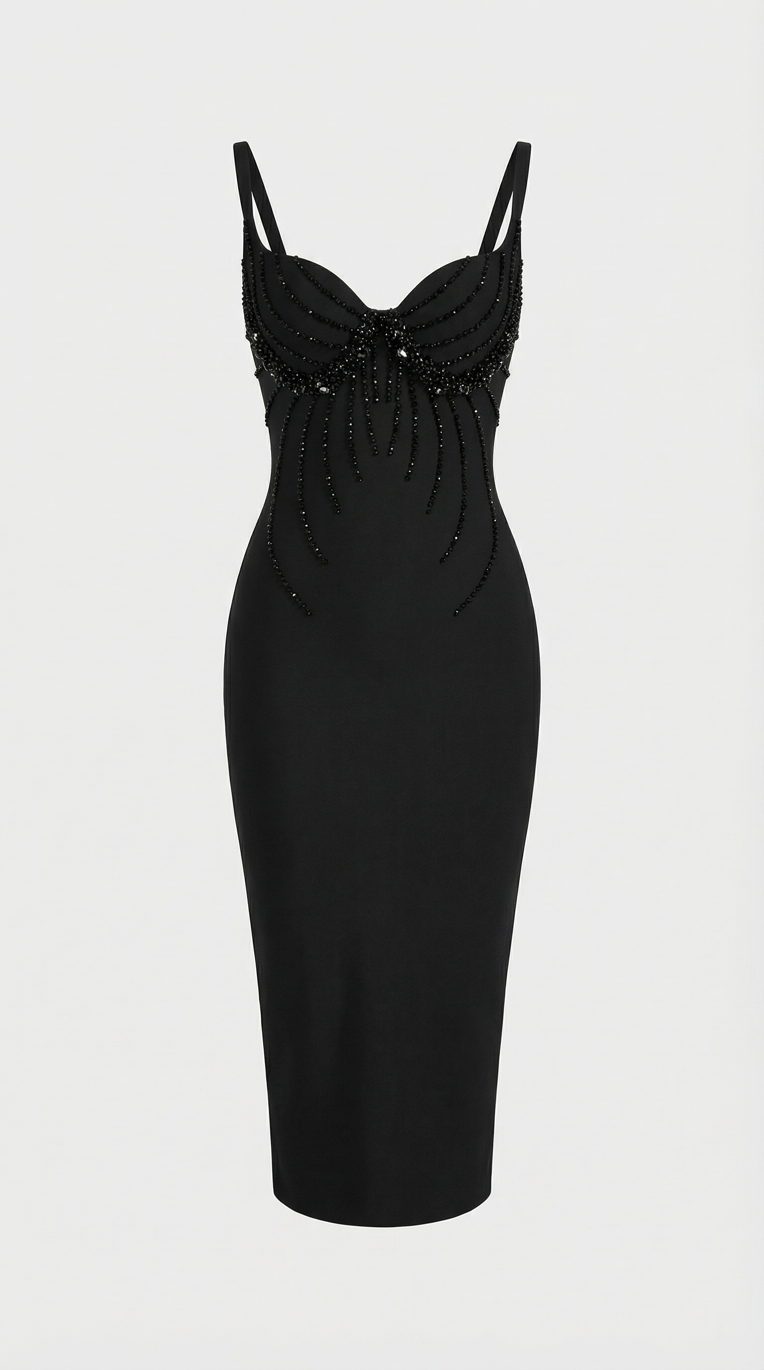 Zuno - Crystal-Embellished Bustier Midi Dress