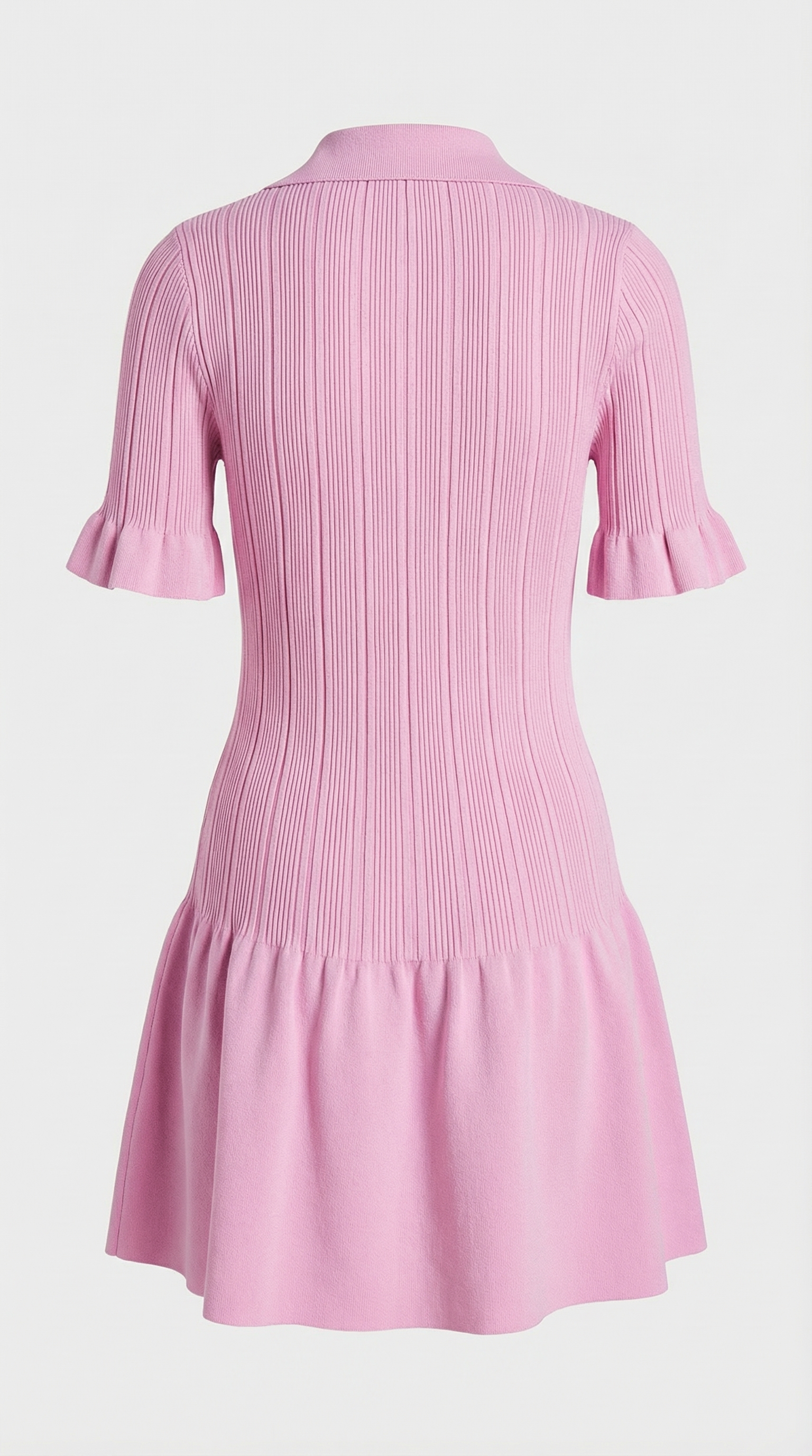 Riri - Ribbed Knit Polo Mini Dress