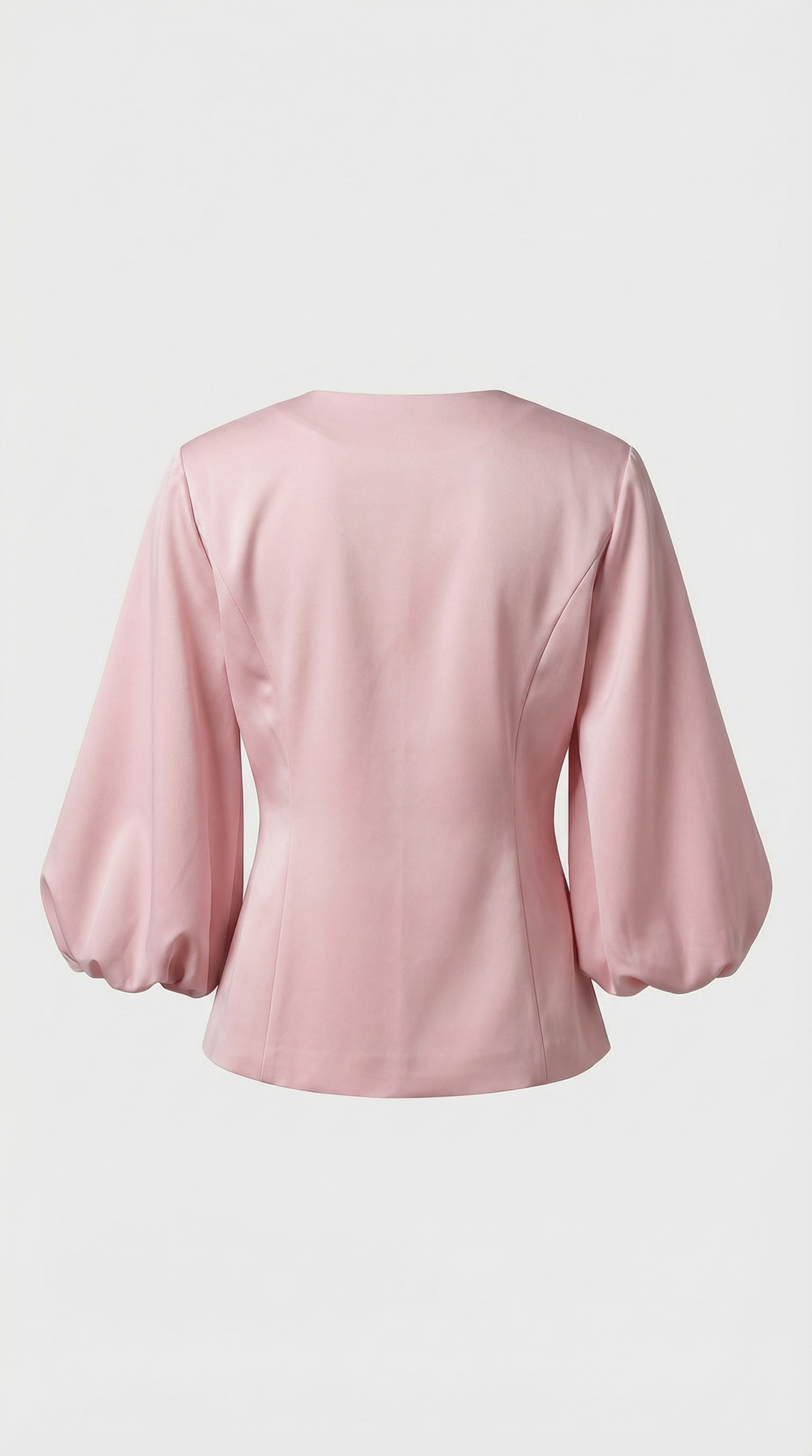 Keni - Metal-Button Puff-Sleeve Top Pink
