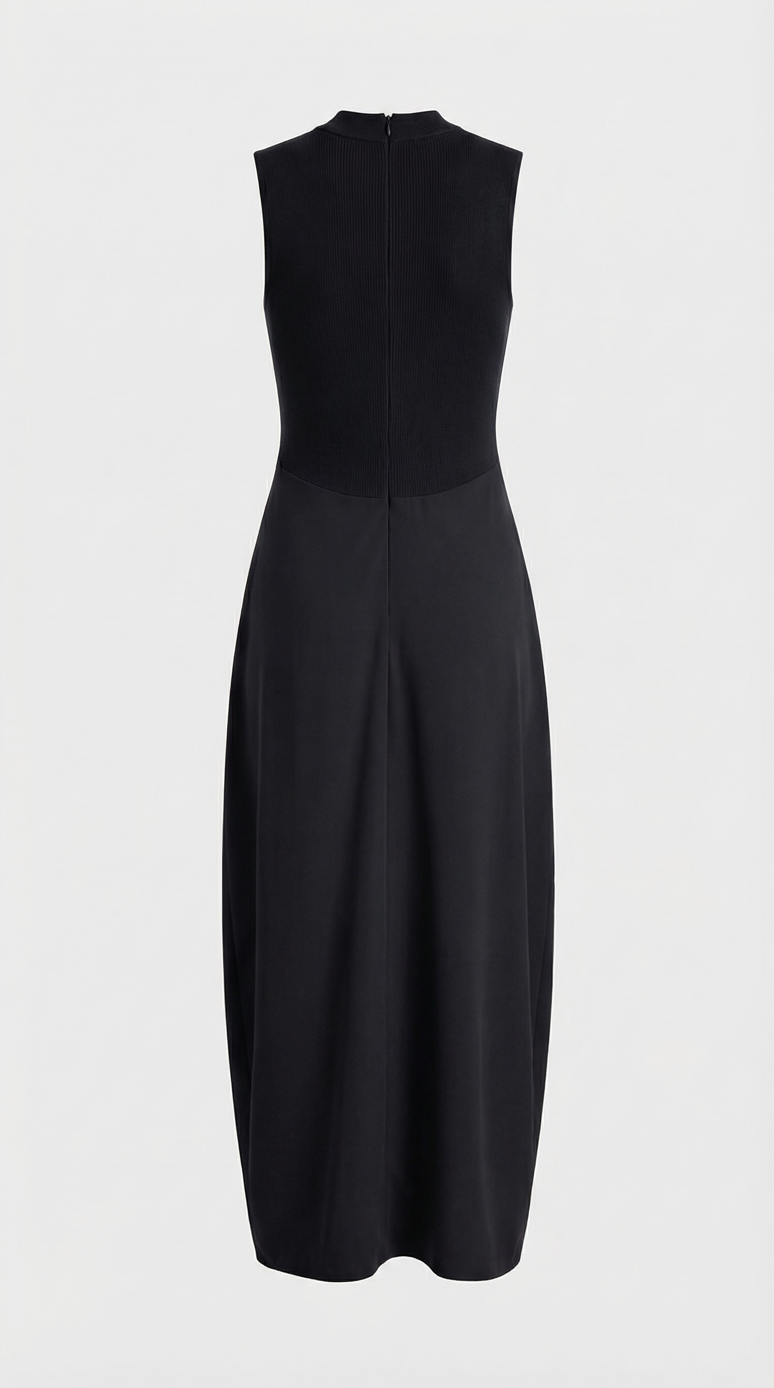 Alara - Keyhole-Detail Mixed Media Maxi Dress Black
