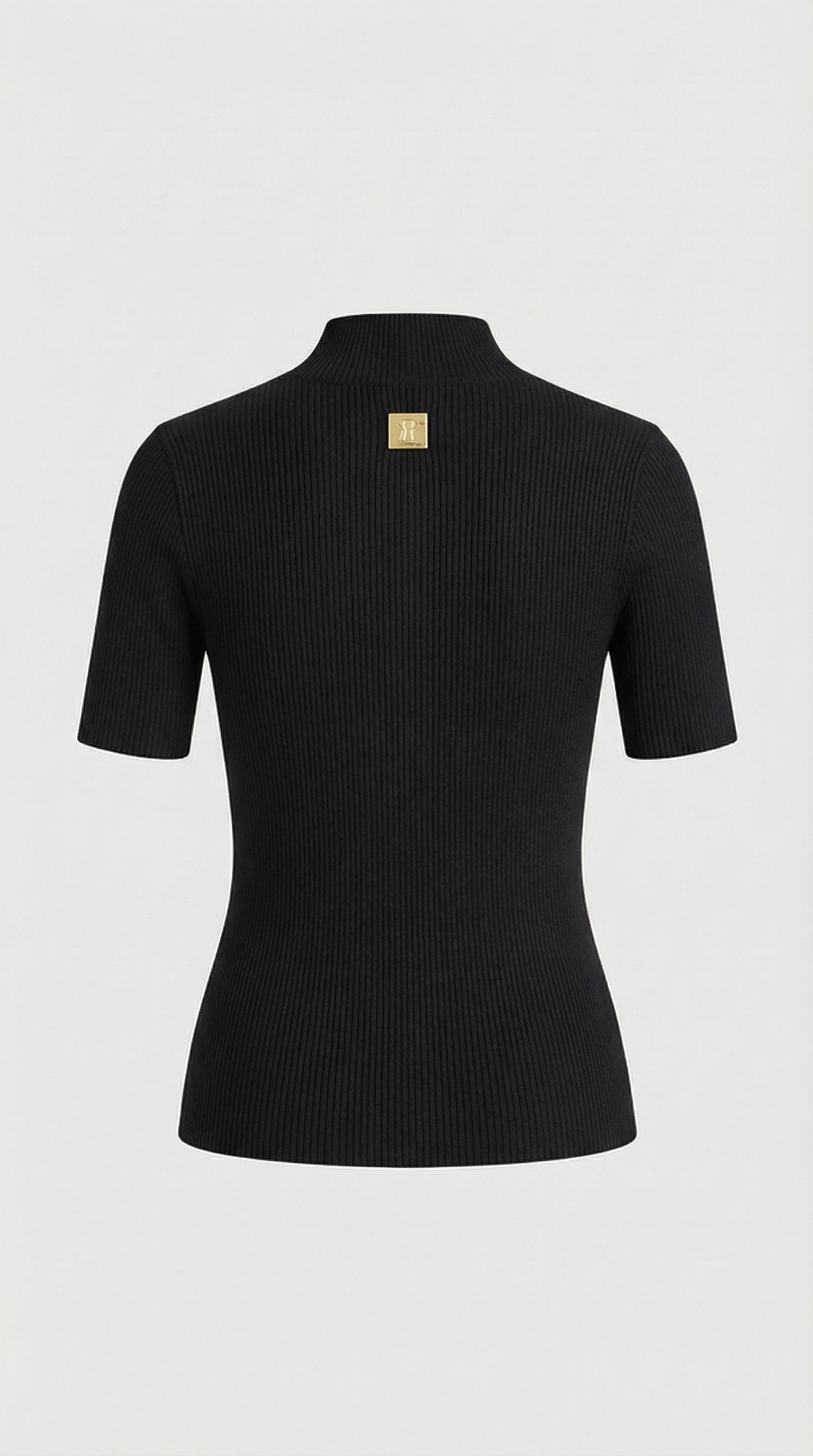 Solo - Keyhole-Detail Ribbed Knit Top Black
