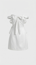 SISE - VESTIDO MINI SIN TIRANTES CON LAZO Y PANELES