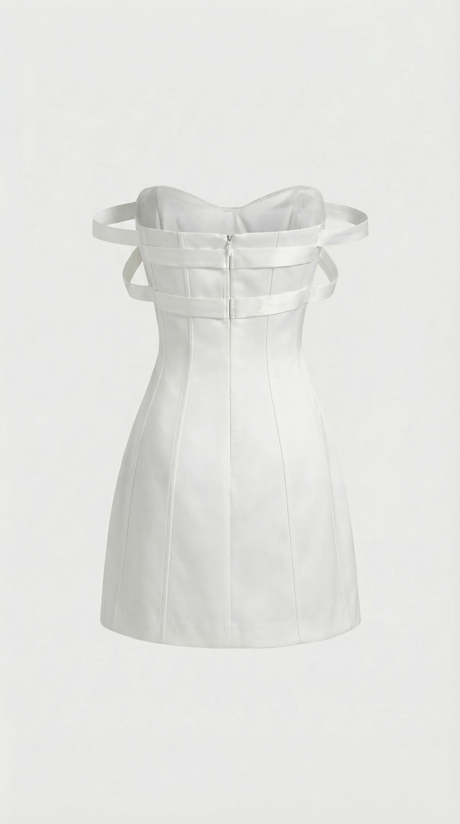 Sise - Strapless Bow-Accent Panelled Mini Dress