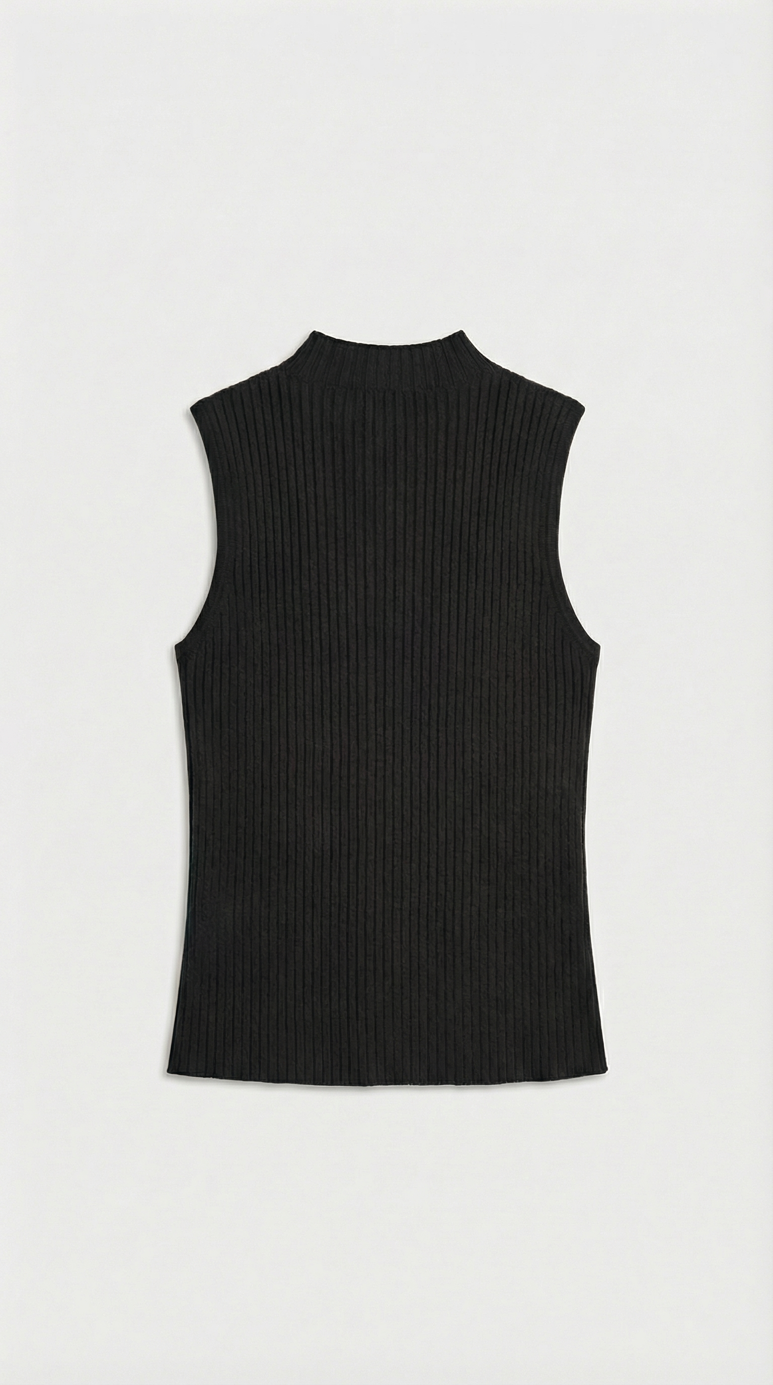 Corso - Keyhole-Detail Sleeveless Ribbed Top Black