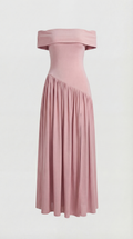Fleur - Vestido sin tirantes con extravagante abertura alta rosa