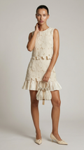 Zava - Guipure Lace & Pleated Chiffon Set